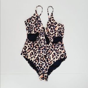 Women Sexy Solid Push Up High Cut Lace Up Halter One Piece Swimsuit